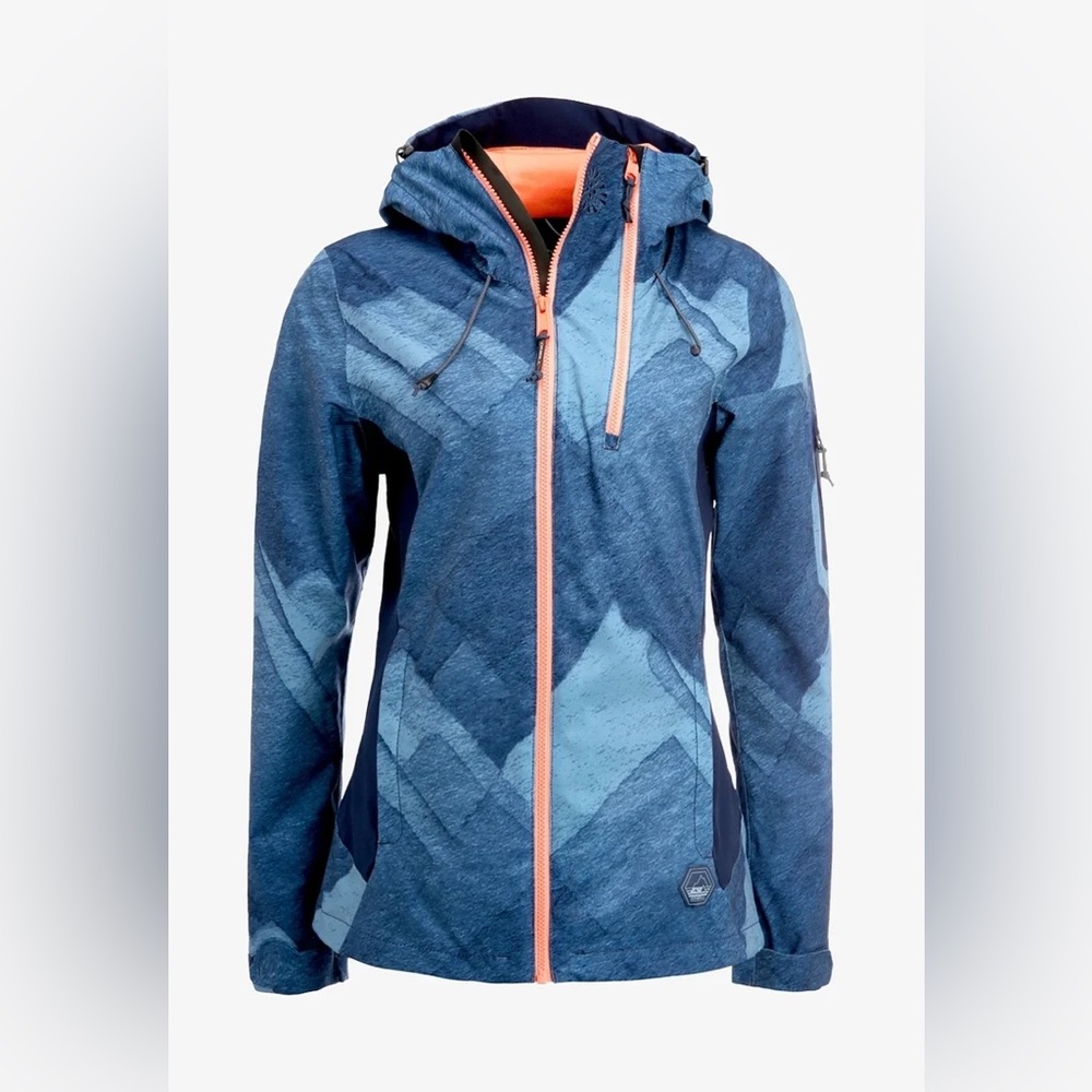 O'Neill Women's Blue Ski Jacket with Coral Zippers